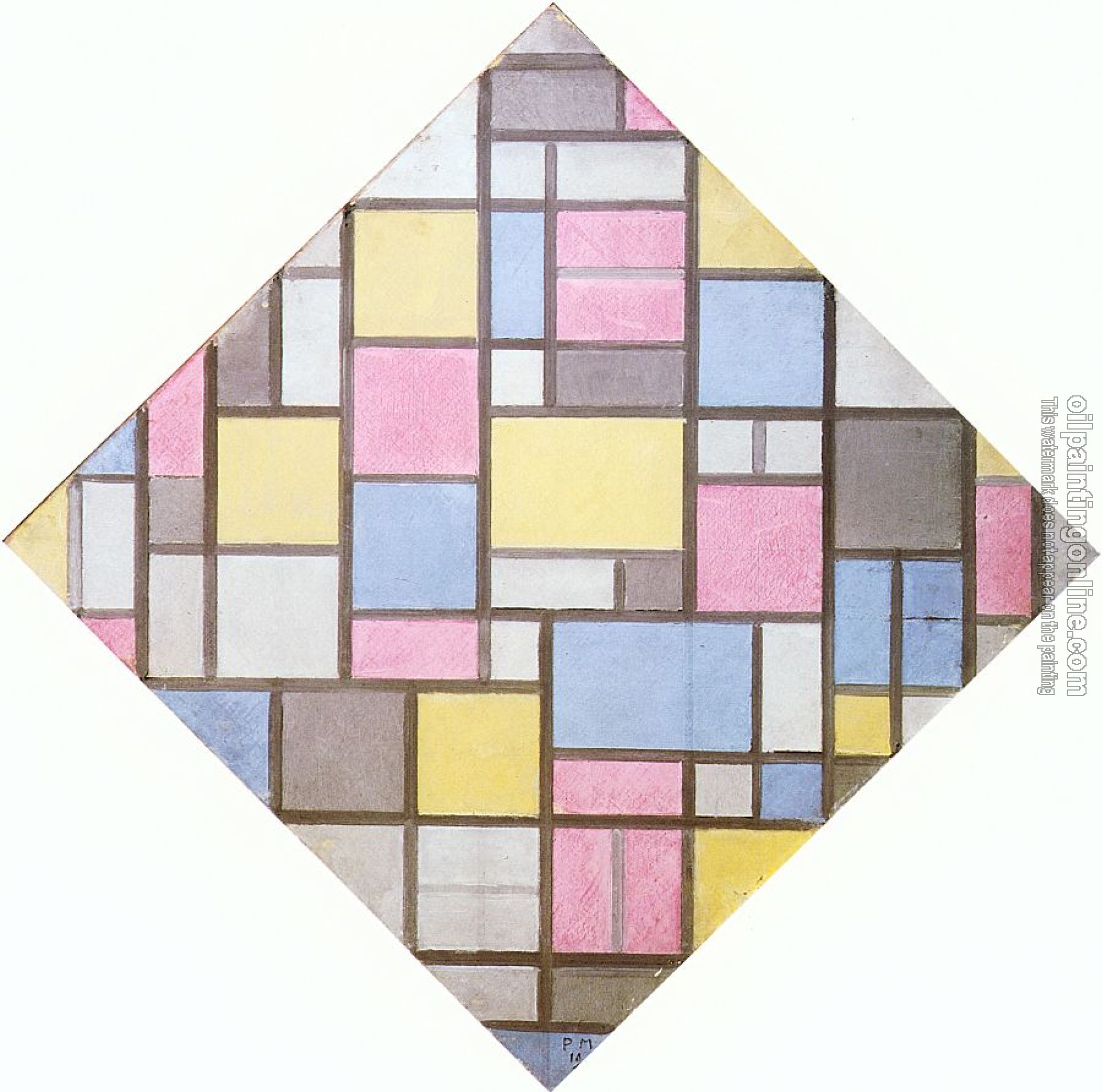 Mondrian, Piet - Composition with Grid VII (Lozenge)